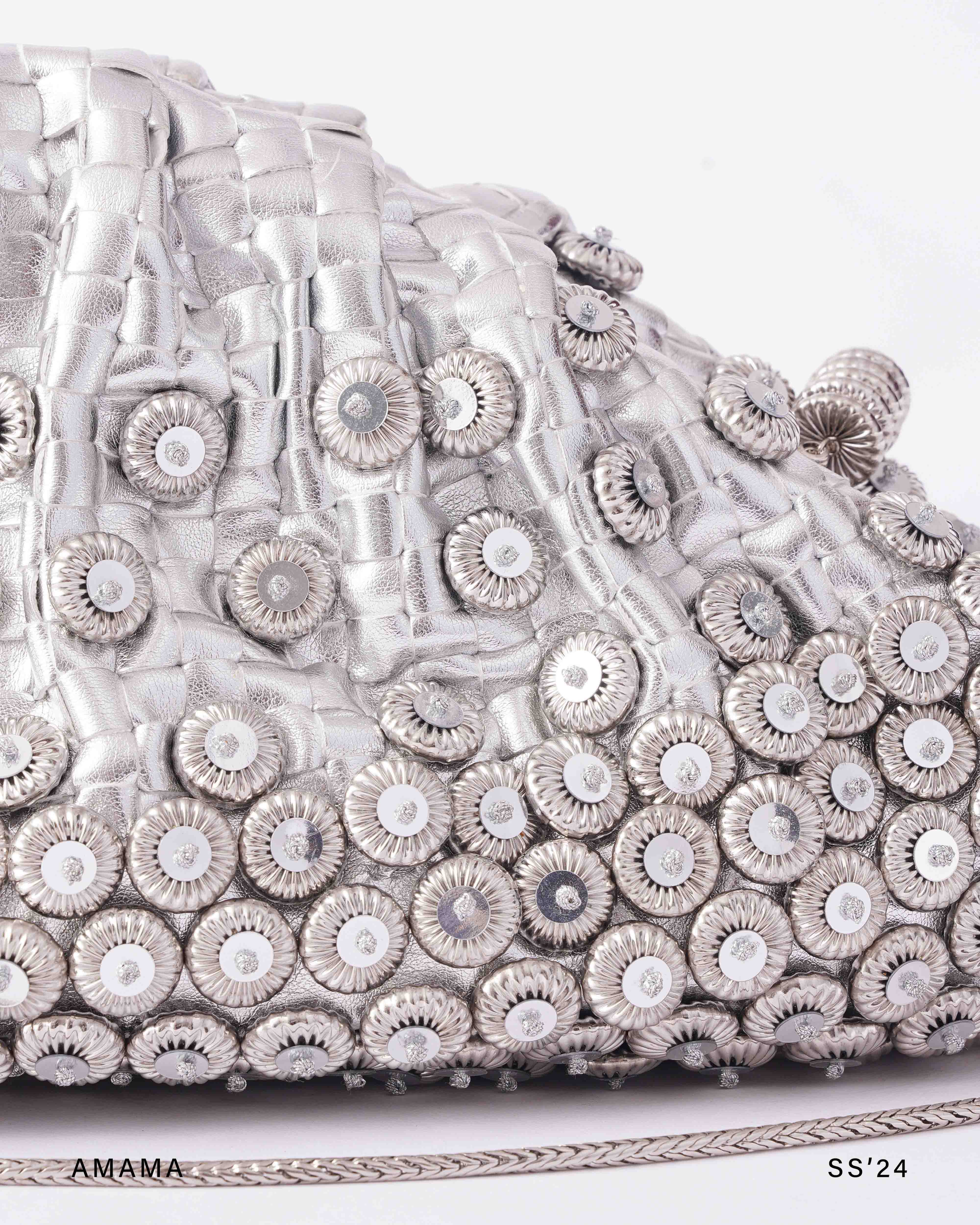 Auryn Sling Bag In Light Chrome - Image 4