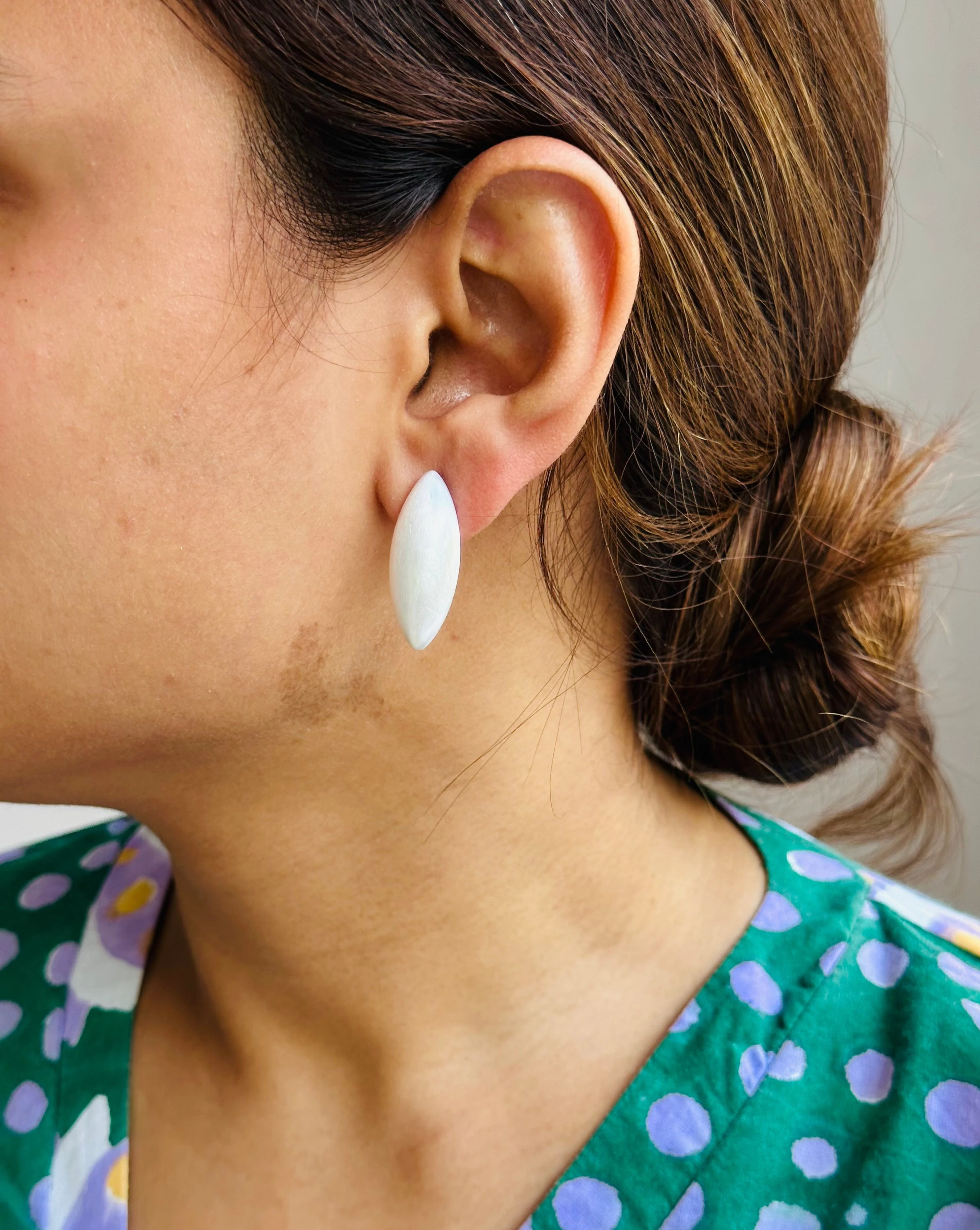 Charu Studs In White - Image 3