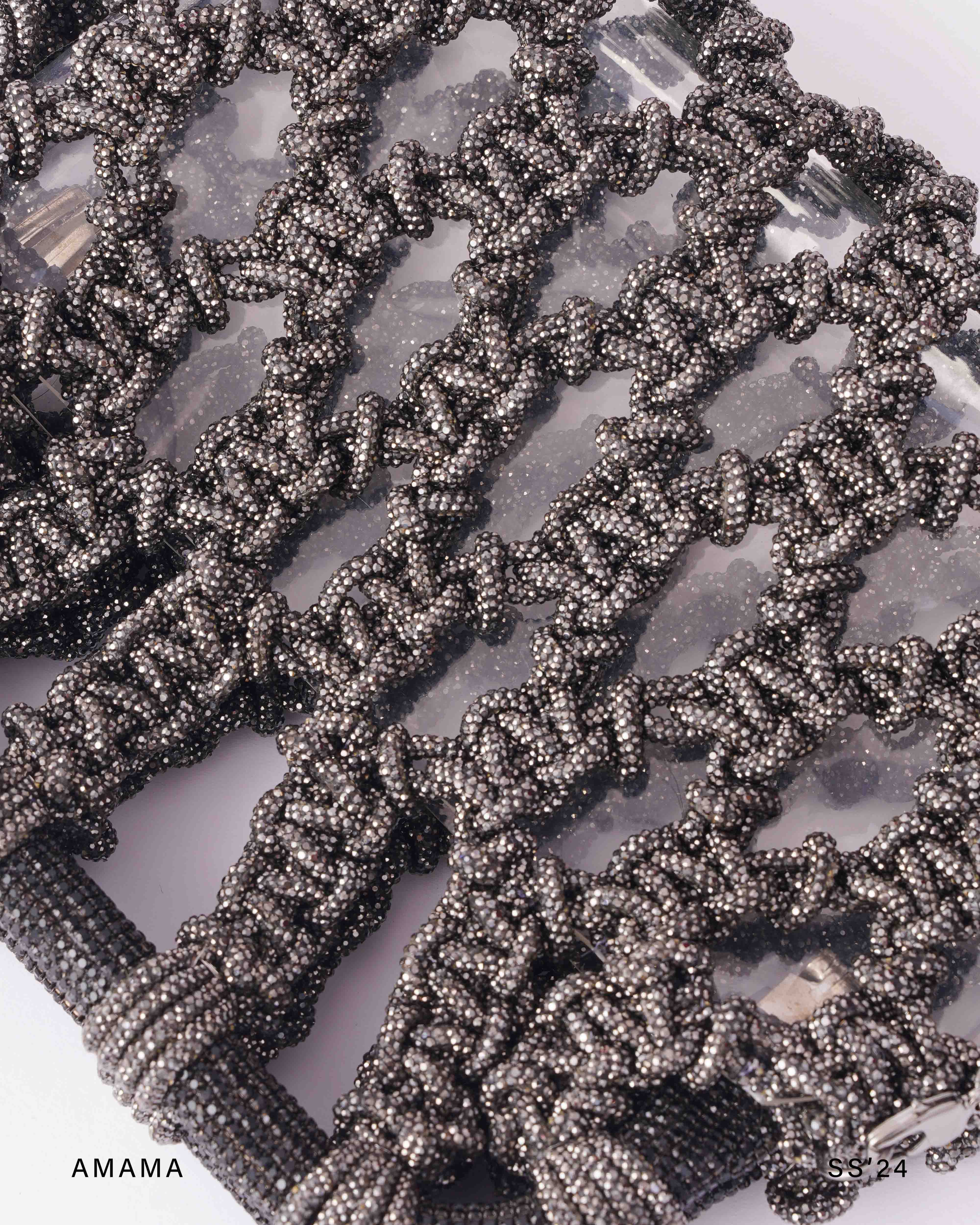 Luna Plaided Clutch In Gunmetal - Image 3