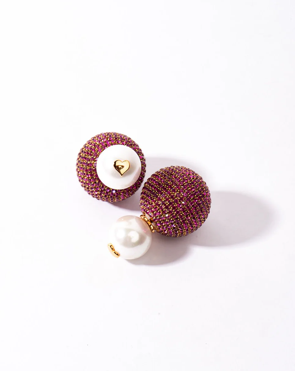 Mini Meteor Earrings In Ruby Red - Image 5