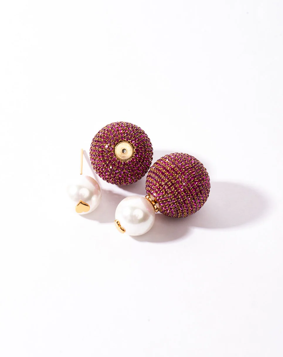 Mini Meteor Earrings In Ruby Red - Image 6